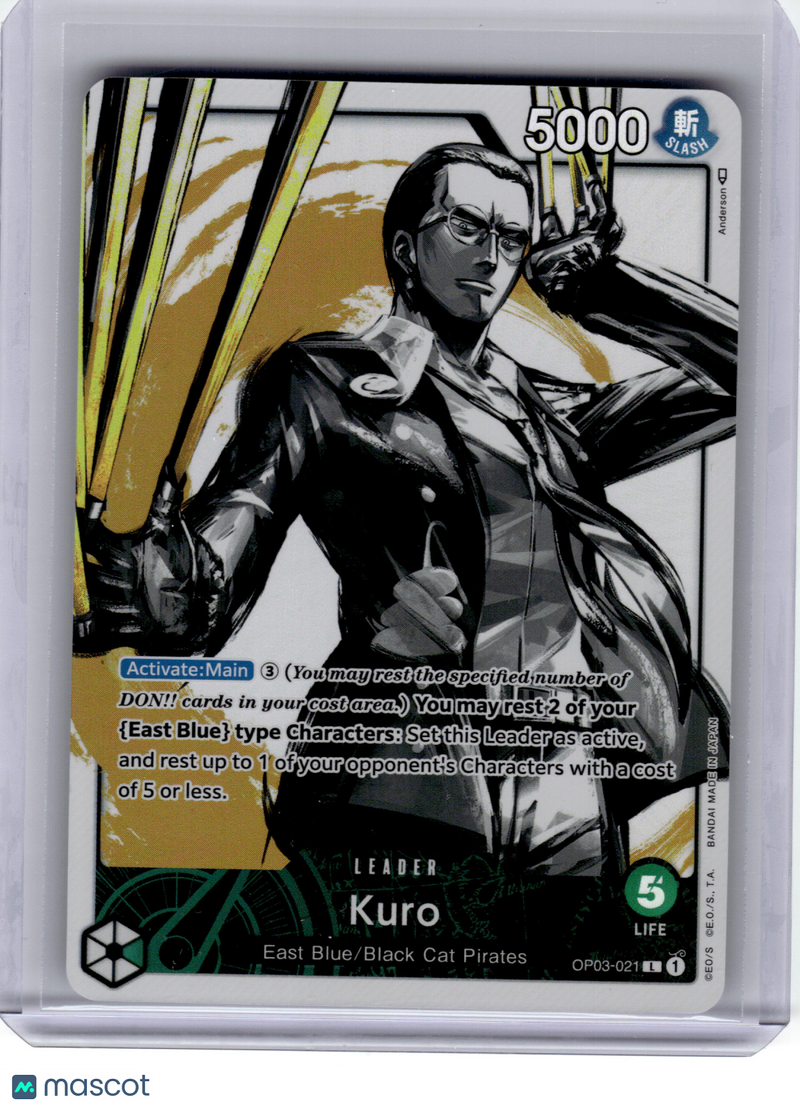 2023 One Piece CCG—Kuro OP03-021 Pillars of Strength—Leader Foil (Alternate Art)
