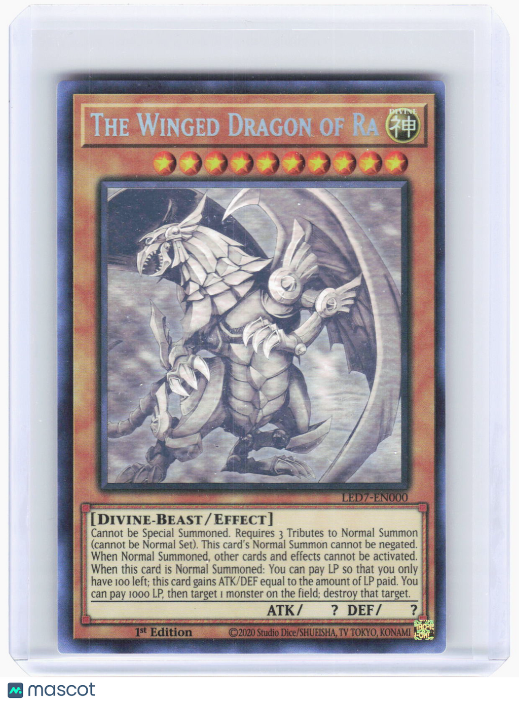 2020 Yu-Gi-Oh!—The Winged Dragon of Ra #LED7-EN000—Ghost Rare Foil