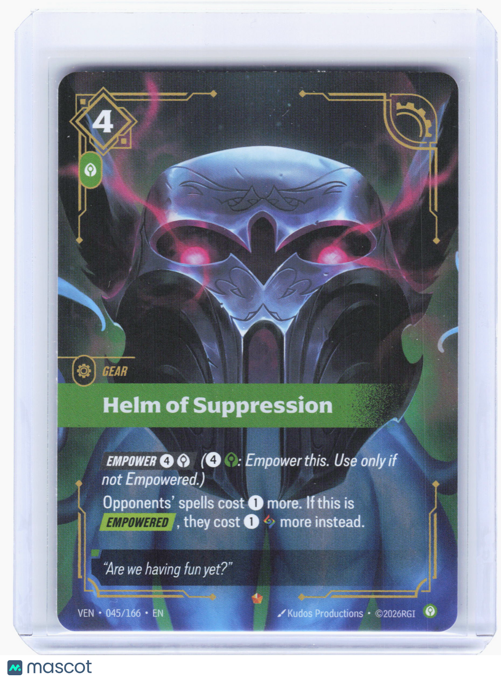 2026 Riftbound: League of Legends—Helm of Suppression #45 Vendetta—Epic Foil