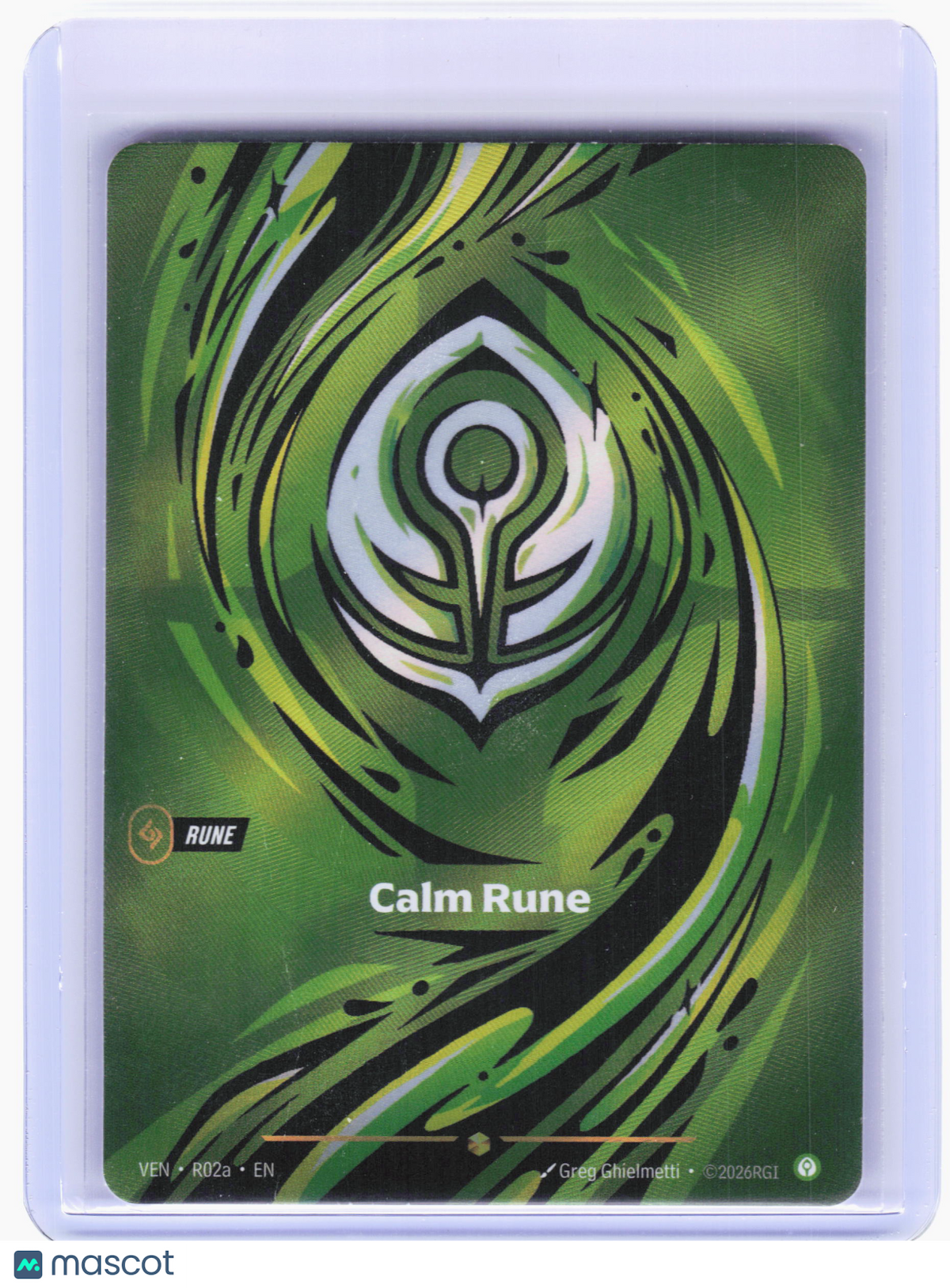 2026 Riftbound: League of Legends TCG—Calm Rune #R02a Vendetta—Showcase Foil