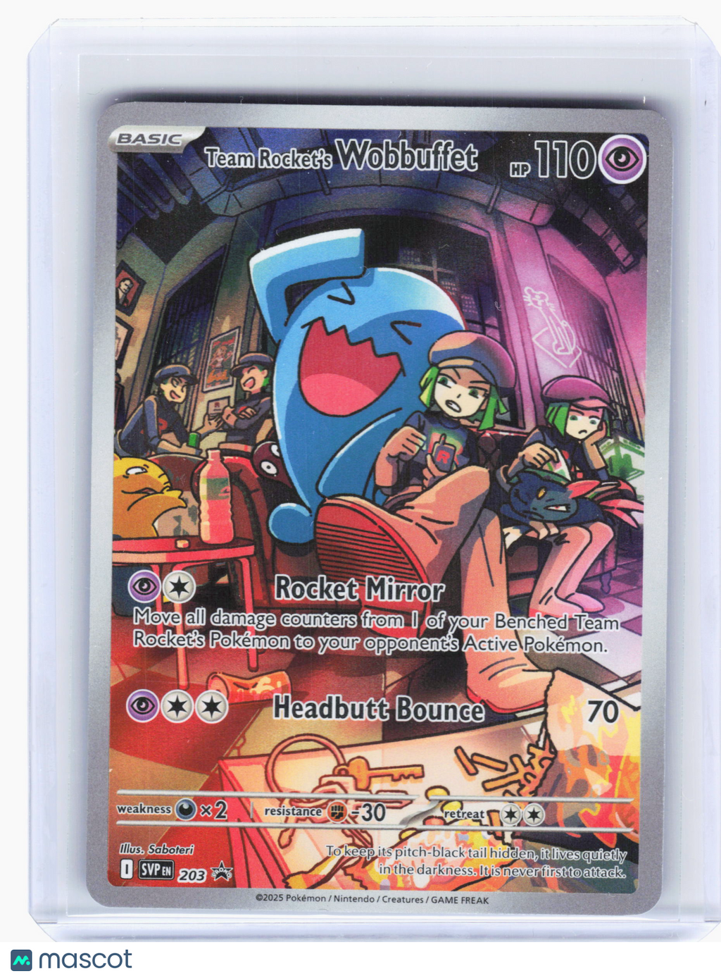 2025 Pokemon—Team Rocket's Wobbuffet #203 Scarlet & Violet—Black Star Promo [MP]