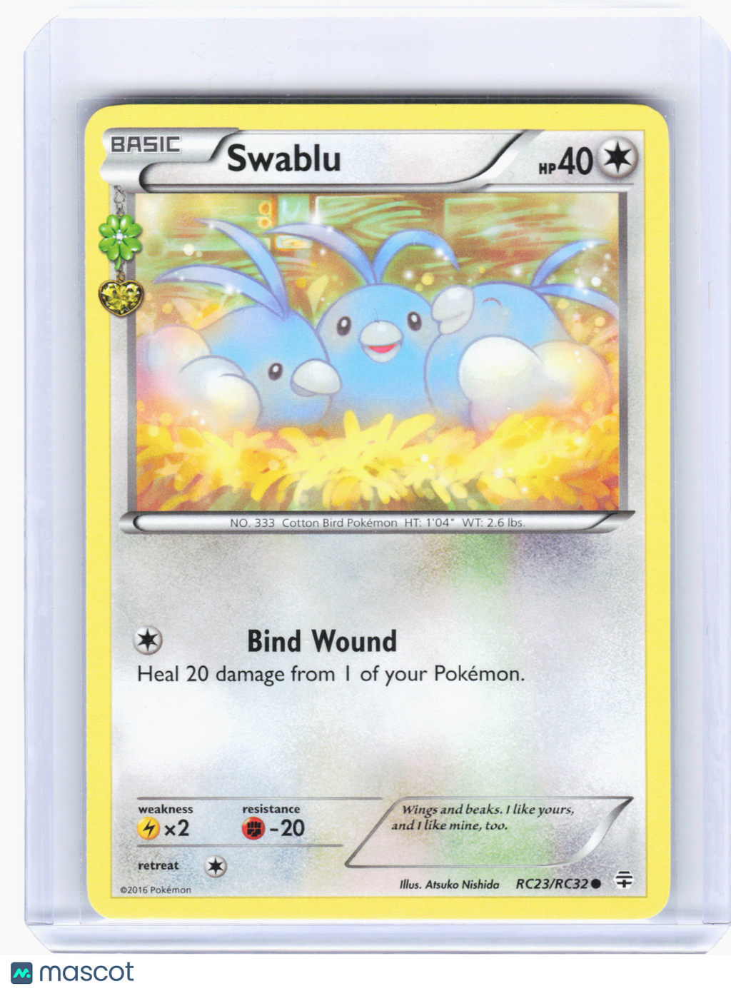 2016 Pokemon—Swablu #RC23 Generations: Radiant Collection—Common Nonholo [MP]