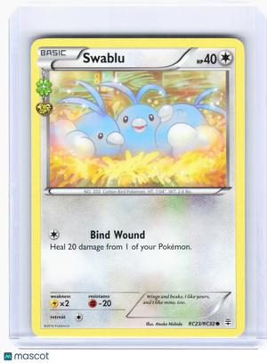 2016 Pokemon—Swablu #RC23 Generations: Radiant Collection—Common Nonholo [MP]
