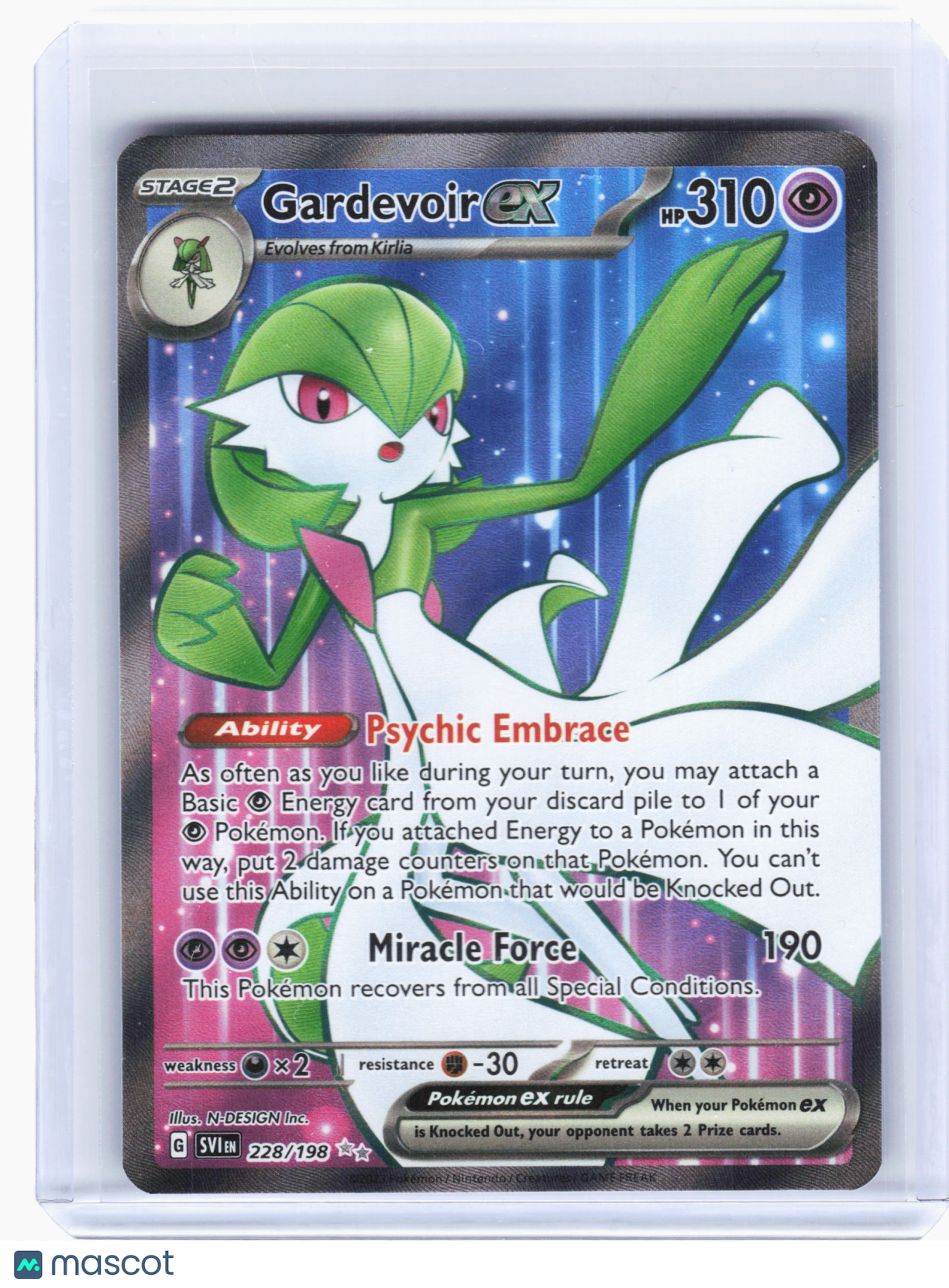 2023 Pokemon—Gardevoir ex #228 Scarlet & Violet Base Set—Ultra Rare Holo