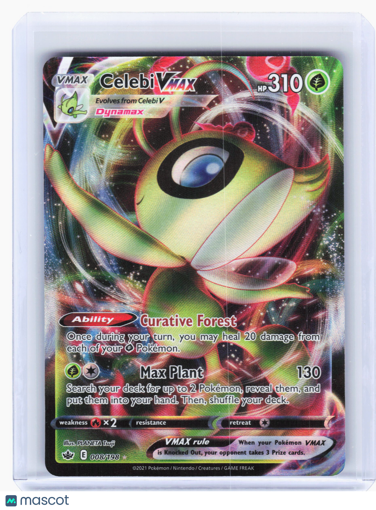 2021 Pokemon—Celebi VMAX #8 Chilling Reign—Ultra Rare Holo