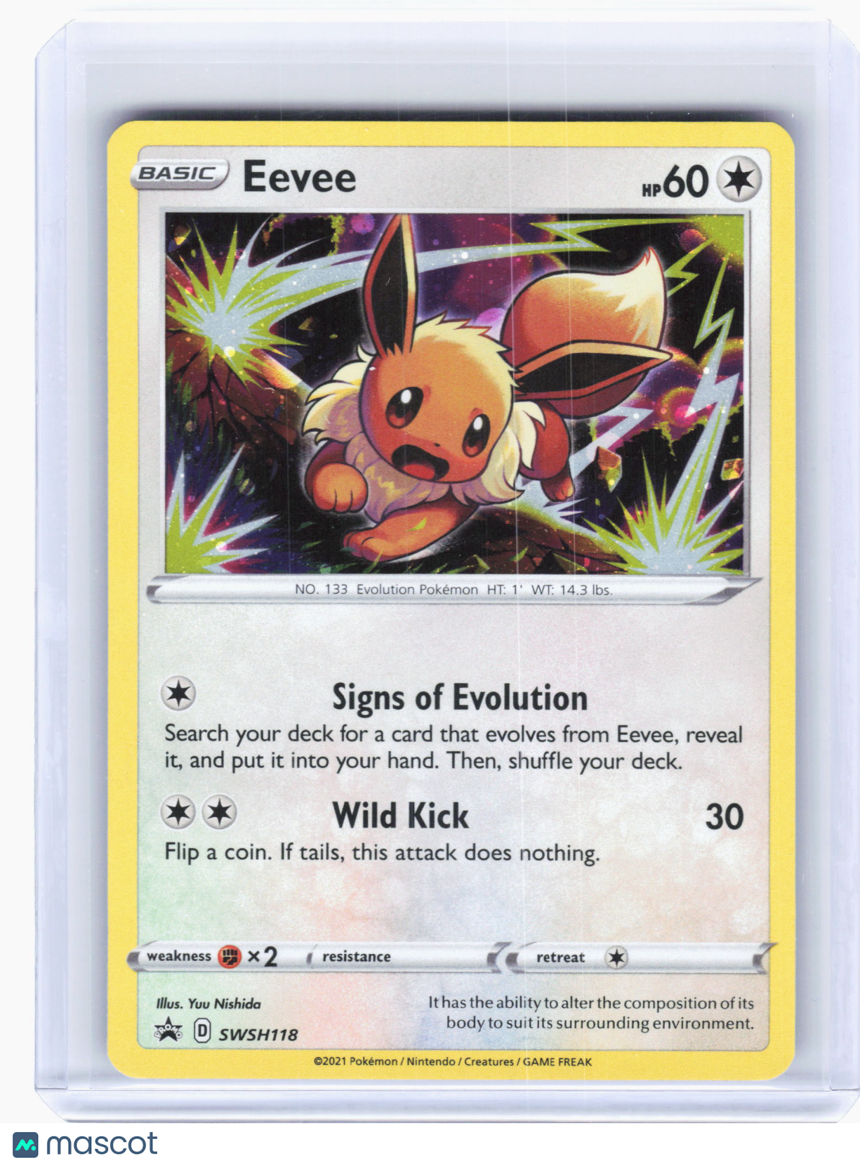 2021 Pokemon—Eevee #118 Sword & Shield Promo Cards—Black Star Promo Holo