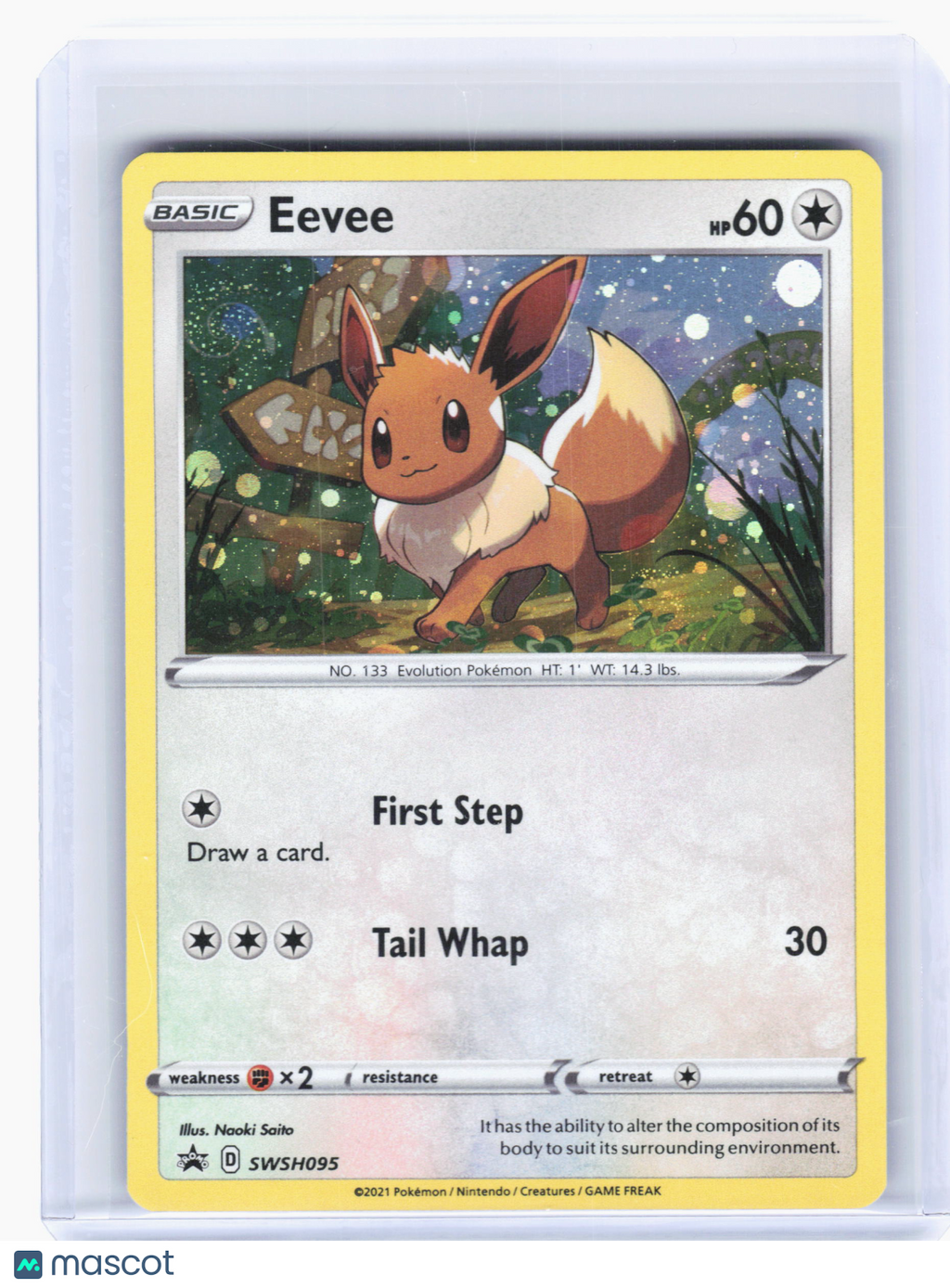 2021 Pokemon—Eevee #095 Sword & Shield Promo Cards—Black Star Promo Holo