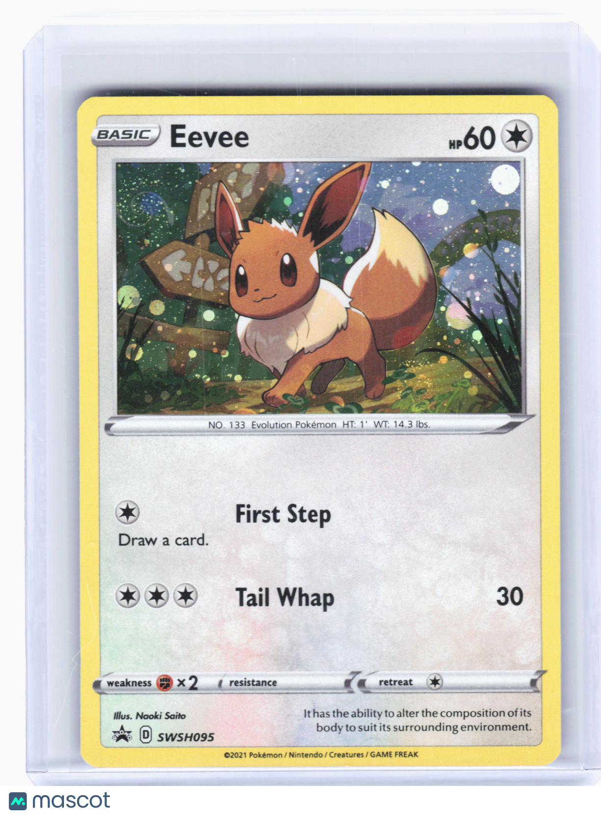 2021 Pokemon—Eevee #095 Sword & Shield Promo Cards—Black Star Promo Holo