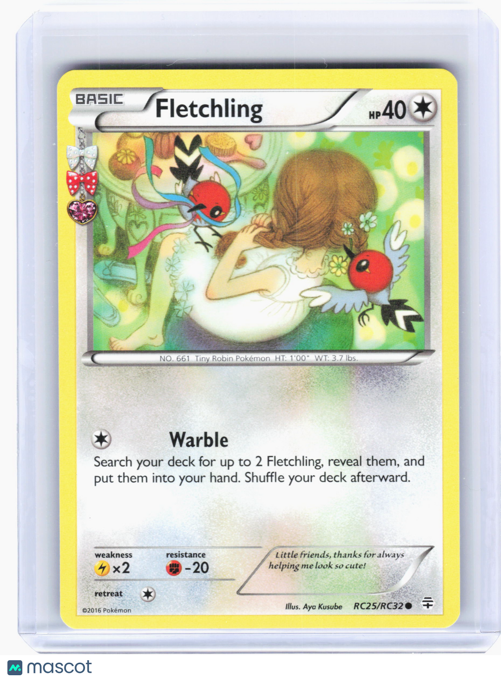 2016 Pokemon—Fletchling #RC25 Generations: Radiant Collection—C Nonholo [LP]