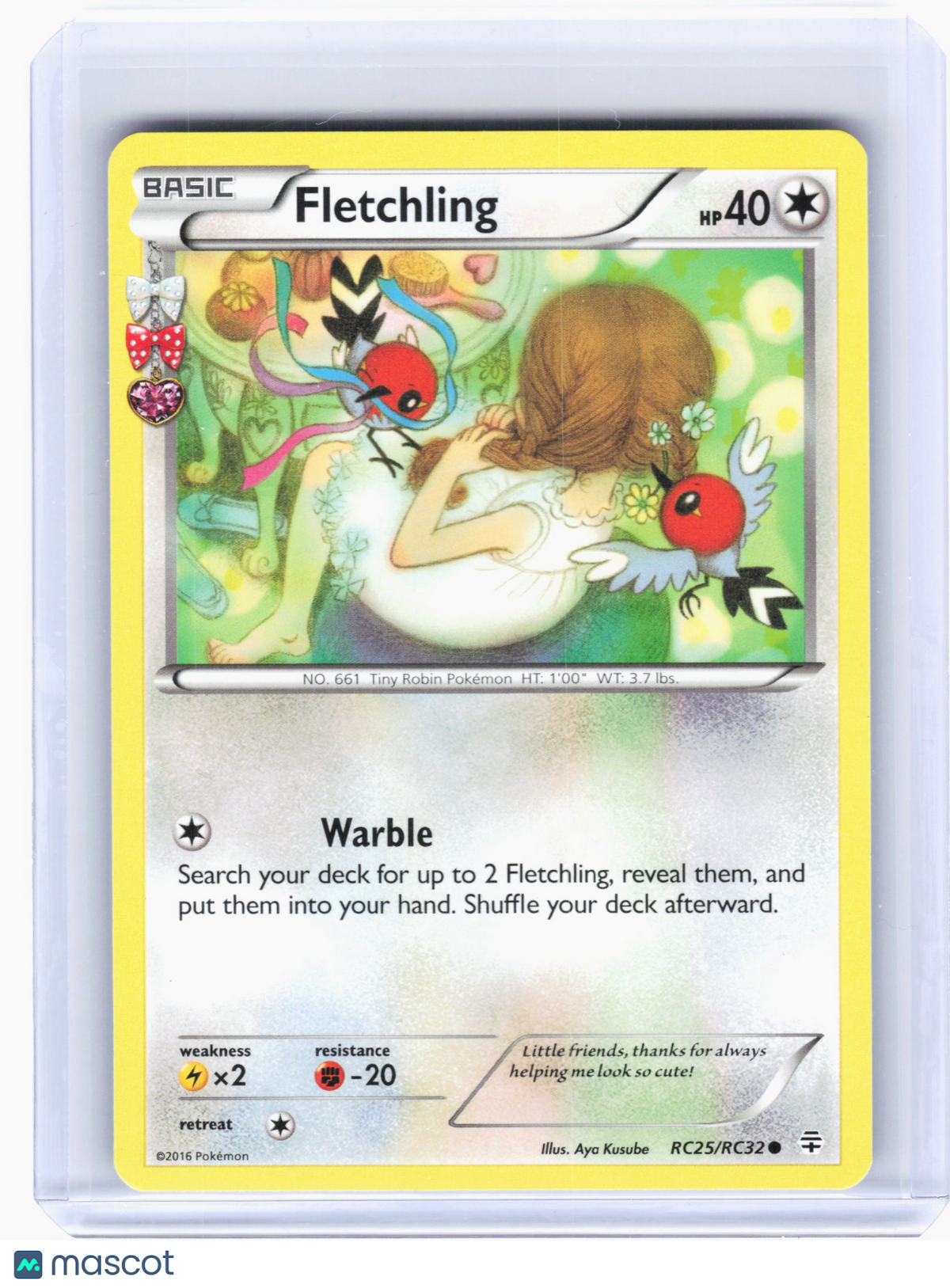 2016 Pokemon—Fletchling #RC25 Generations: Radiant Collection—C Nonholo [LP]