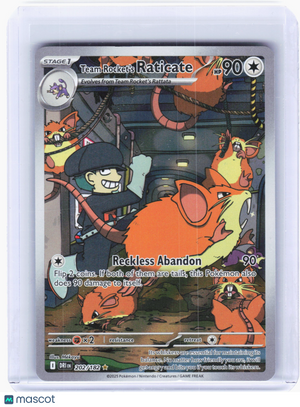 2025 Pokemon—Team Rocket's Raticate #202 Destined Rivals—IR Holo [Damaged]