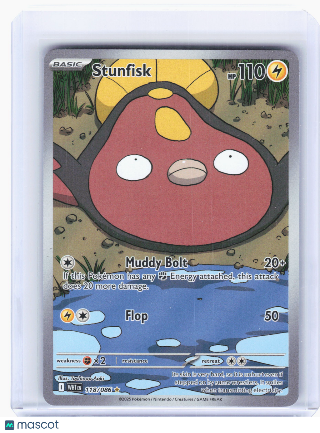 2025 Pokemon—Stunfisk #118 White Flare—Illustration Rare Holo [Lightly Played]