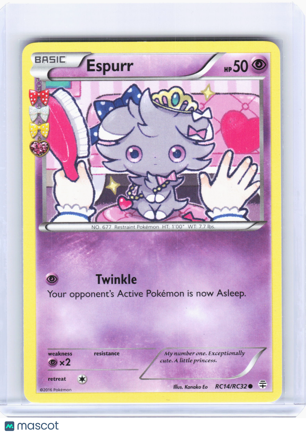 2016 Pokemon—Espurr #RC14 Generations: Radiant Collection—Common Nonholo [MP]