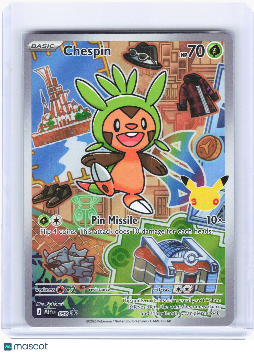 2026 Pokemon—Chespin #058 Mega Evolution Promo—Black Star Promo Holo