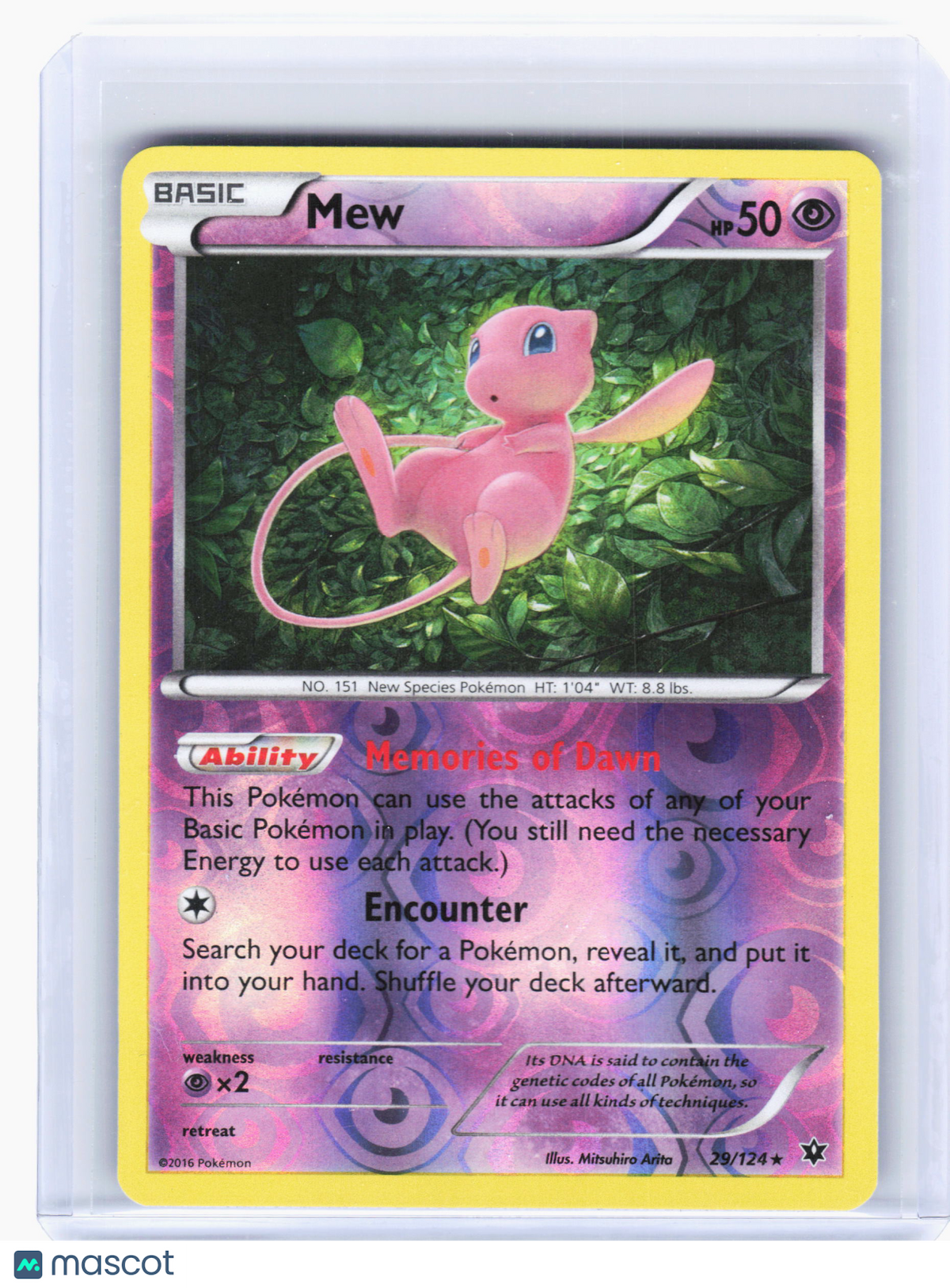 2016 Pokemon—Mew #29 Fates Collide—Holo Rare Reverse Holo [Lightly Played]
