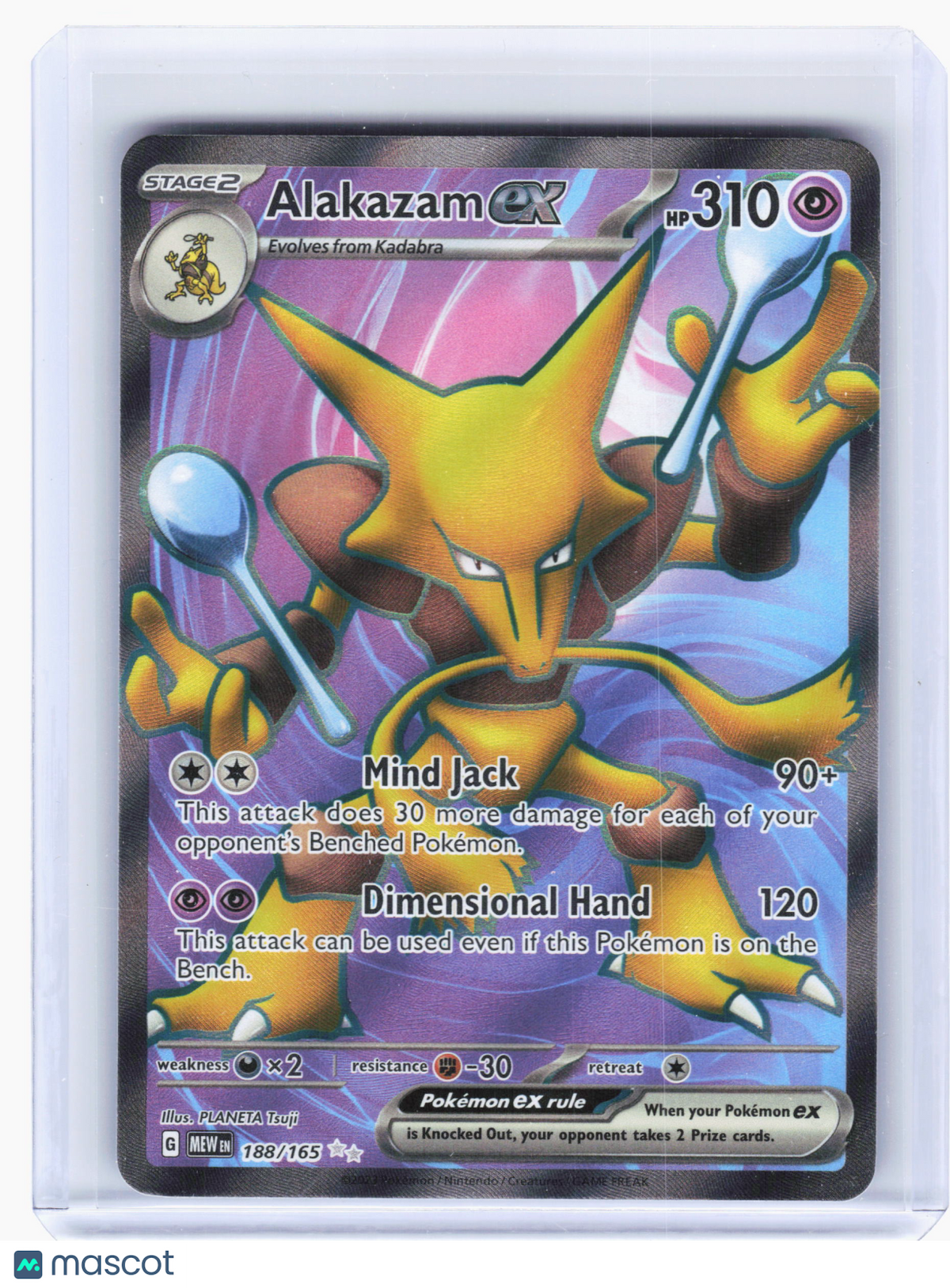 2023 Pokemon—Alakazam ex #188 Scarlet & Violet 151—Ultra Rare Holo