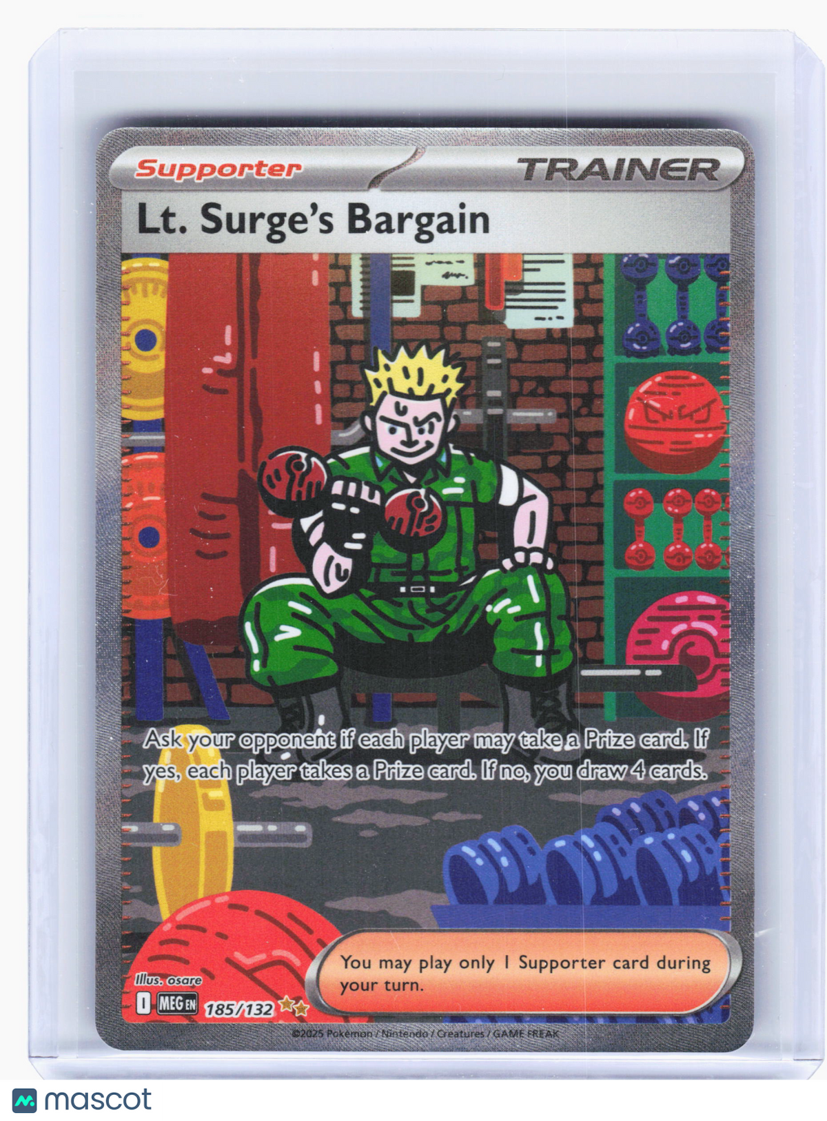 2025 Pokemon—Lt. Surge's Bargain #185 Mega Evolution—Special Illustration Rare
