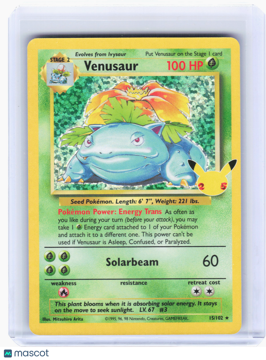 2021 Pokemon—Venusaur #15 Celebrations: Classic Collection—Rare Holo