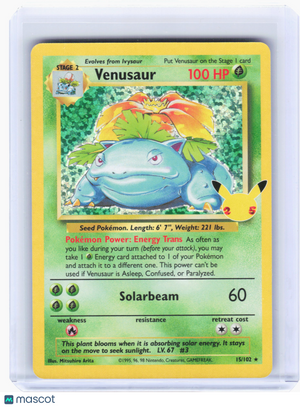 2021 Pokemon—Venusaur #15 Celebrations: Classic Collection—Rare Holo