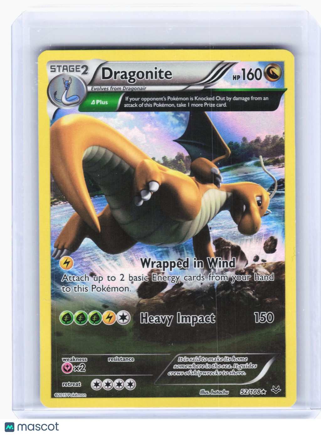2015 Pokemon—Dragonite #52 Roaring Skies—Holo Rare