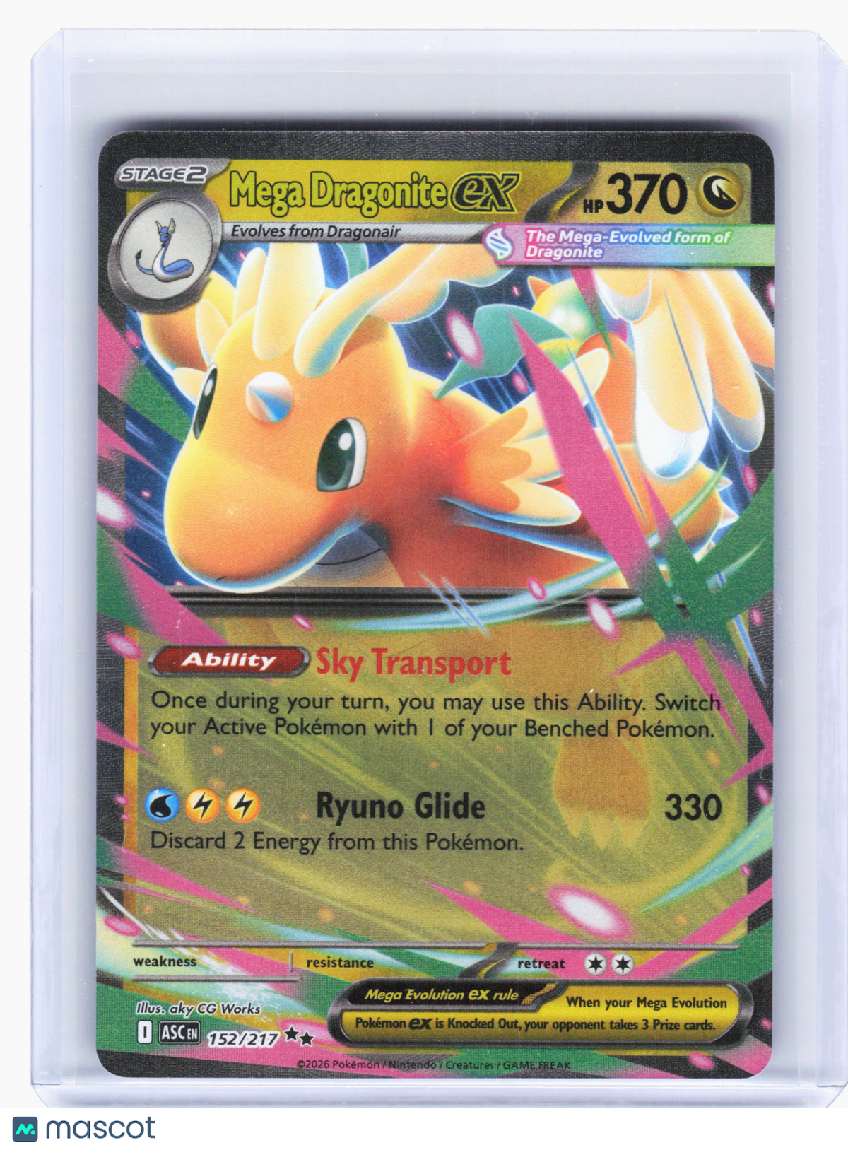 2026 Pokemon—Mega Dragonite ex #152 Ascended Heroes—Double Rare Holo