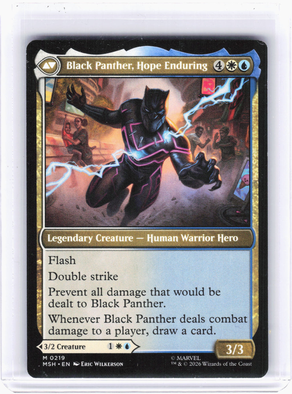 2026 MTG—King T'Challa // Black Panther, Hope Enduring #219 MSH—Mythic Nonfoil