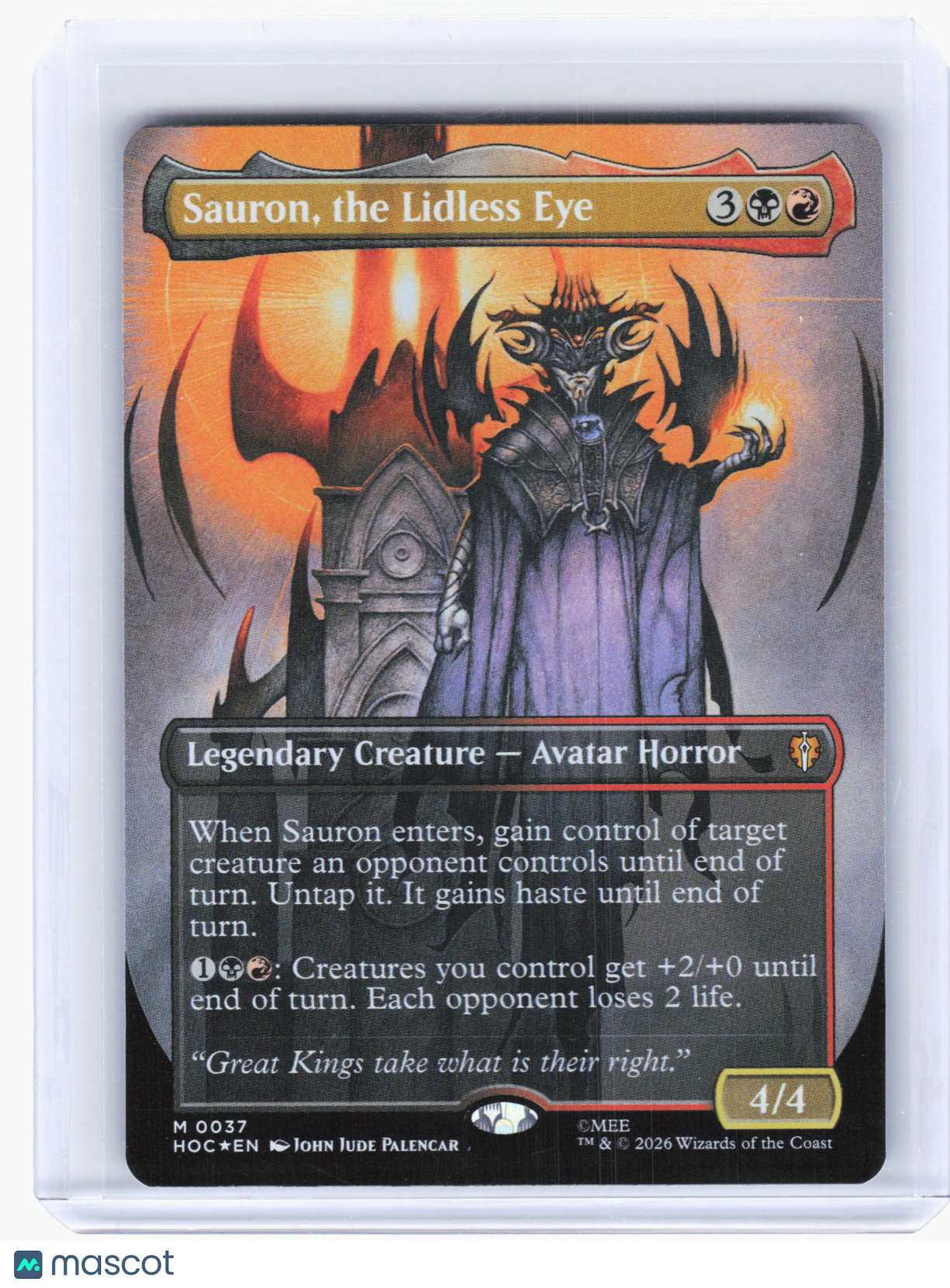 2026 Magic: TG—Sauron #37 The Hobbit: Eternal-Legal—Mythic Foil (Borderless)