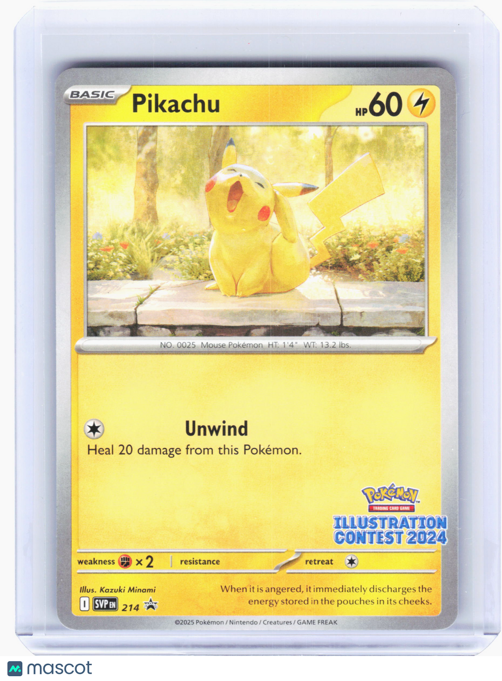 2025 Pokemon—Pikachu #214 SVP—Black Star Promo (Illustration Contest 2024) [LP]
