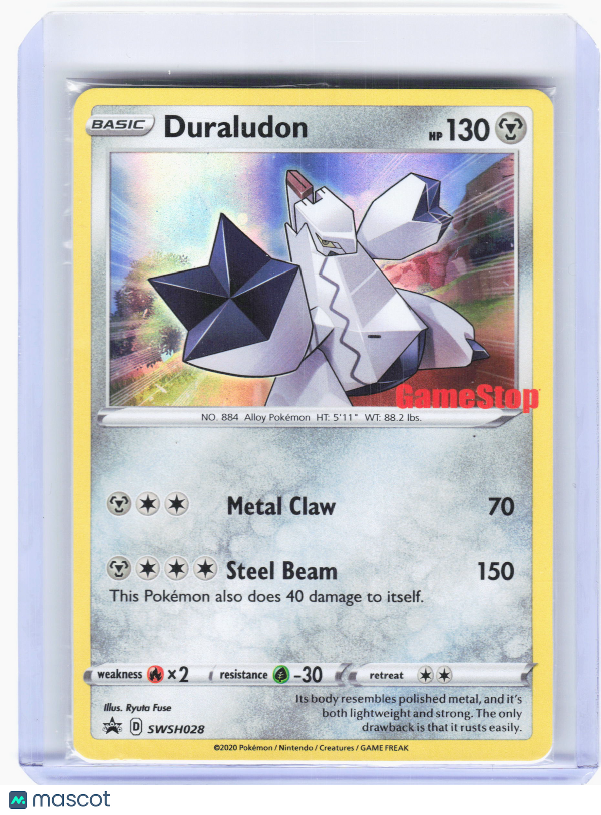 2020 Pokemon—Duraludon #028 Sword & Shield—Black Star Promo (Gamestop) (Sealed)