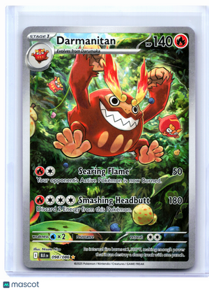 2025 Pokemon—Darmanitan #098/086 Black Bolt—Illustration Rare Holo