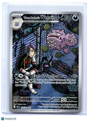 2025 Pokemon—Team Rocket's Weezing #199/182 DRI—Illustration Rare Holo