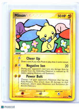 2006 Pokemon—Minun #4/17 POP Series 3—Rare Nonholo