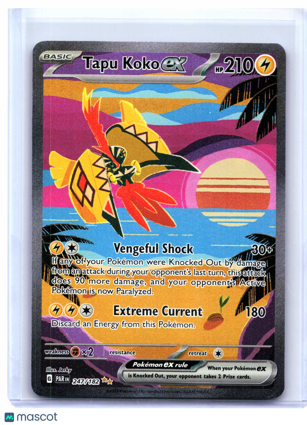 2023 Pokemon—Tapu Koko ex #247/182 Paradox Rift—SIR Holo [Lightly Played]