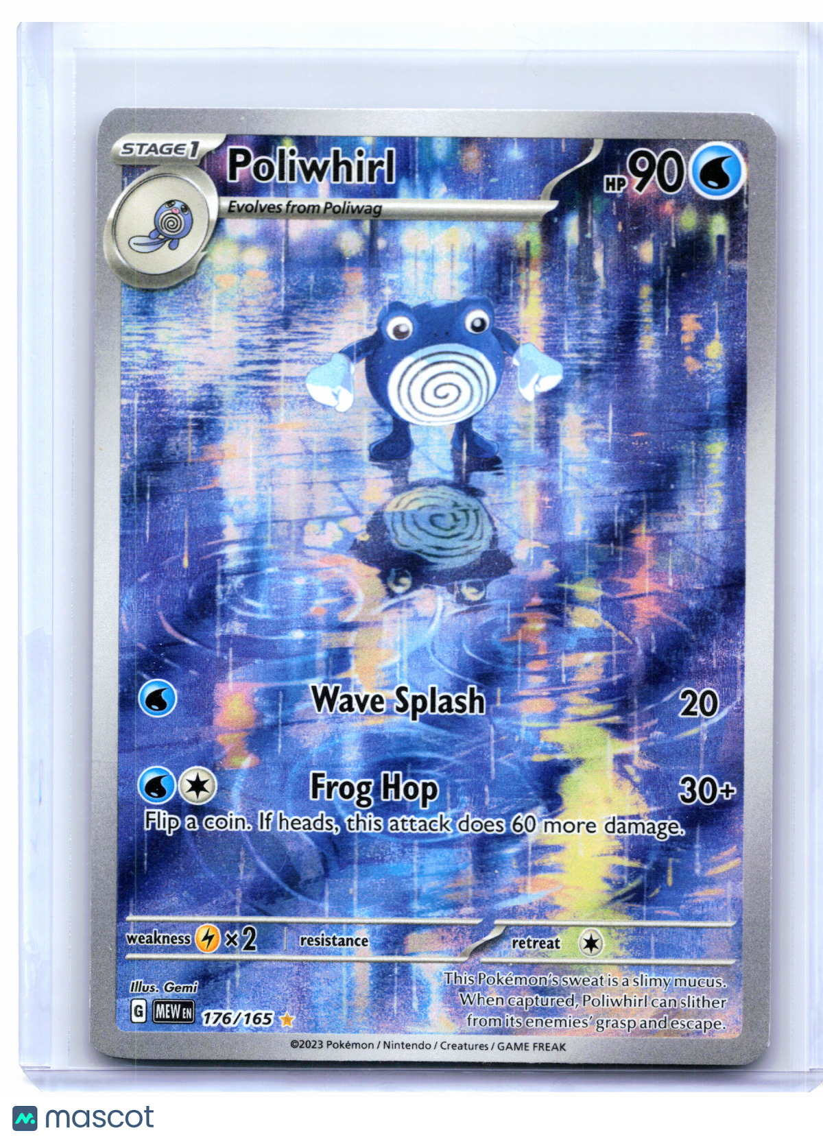 2023 Pokemon—Poliwhirl #176/165 Scarlet & Violet 151—Illustration Rare Holo [LP]