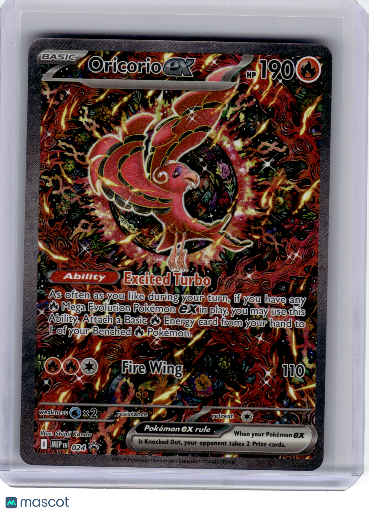 2025 Pokemon—Oricorio ex #024 Mega Evolution—Black Star Promo Holo