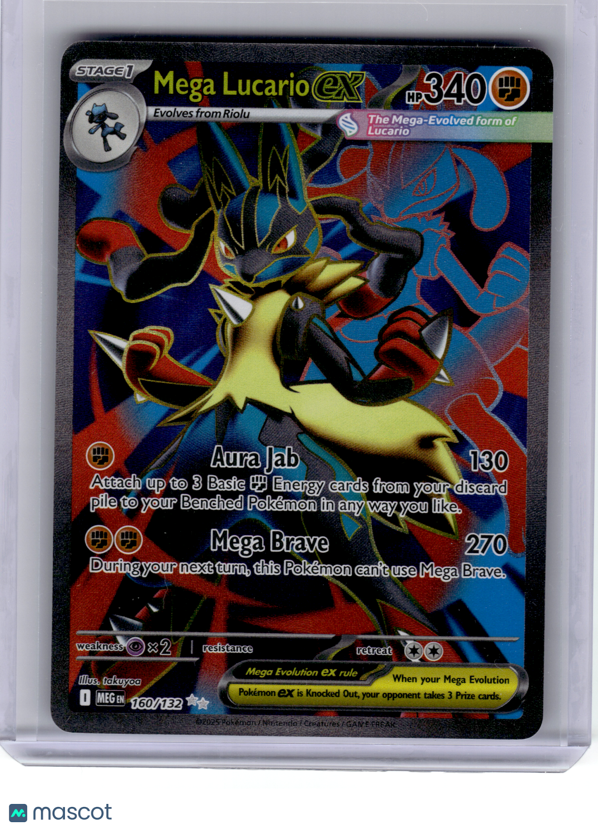 2025 Pokemon—Mega Lucario ex #160 Mega Evolution—Ultra Rare Holo