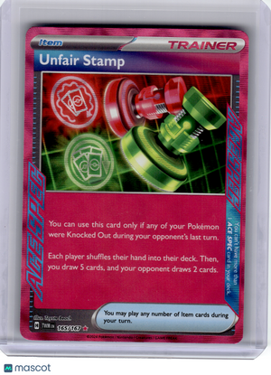 2024 Pokemon—Unfair Stamp #165 Twilight Masquerade—ACE SPEC Rare Holo