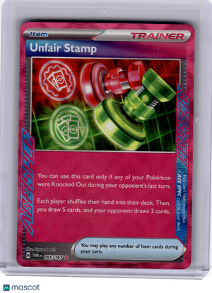2024 Pokemon—Unfair Stamp #165 Twilight Masquerade—ACE SPEC Rare Holo