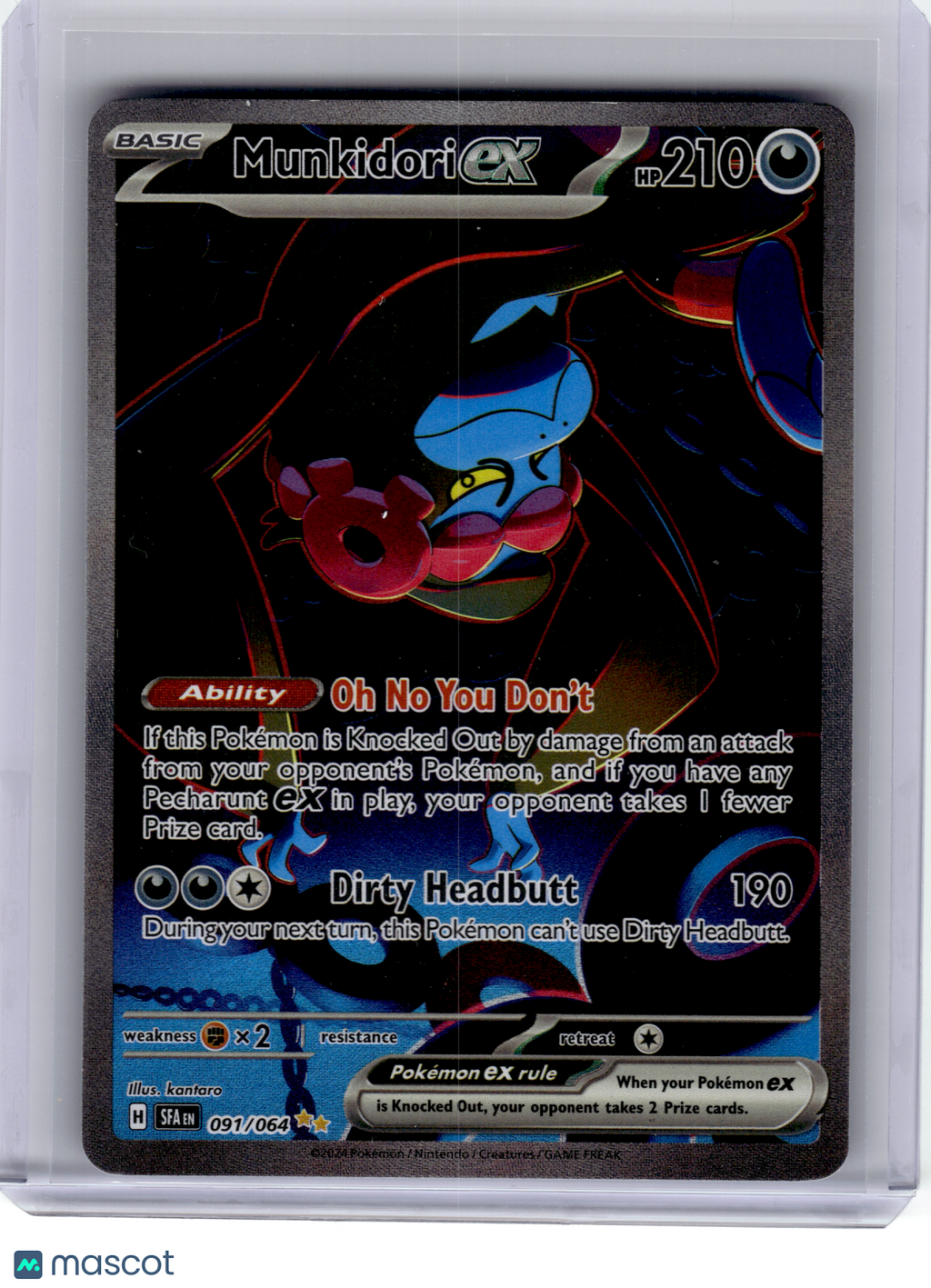 2024 Pokemon—Munkidori ex #91 Shrouded Fable—Special Illustration Rare Holo