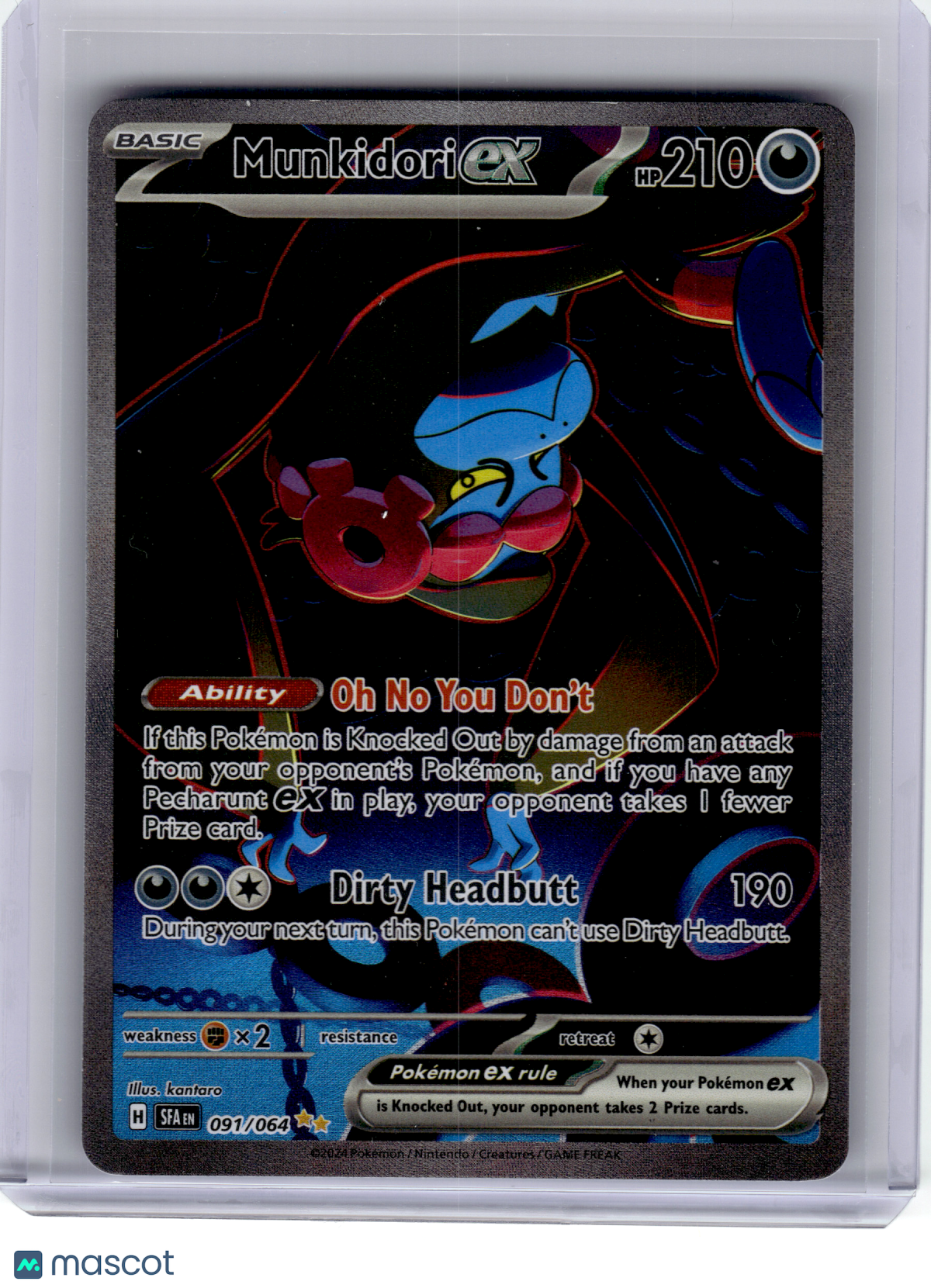 2024 Pokemon—Munkidori ex #91 Shrouded Fable—Special Illustration Rare Holo