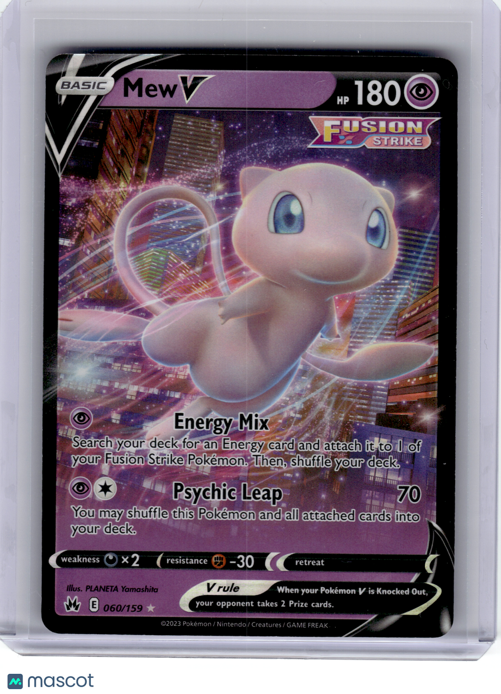 2023 Pokemon—Mew V #60 Crown Zenith—Ultra Rare Holo
