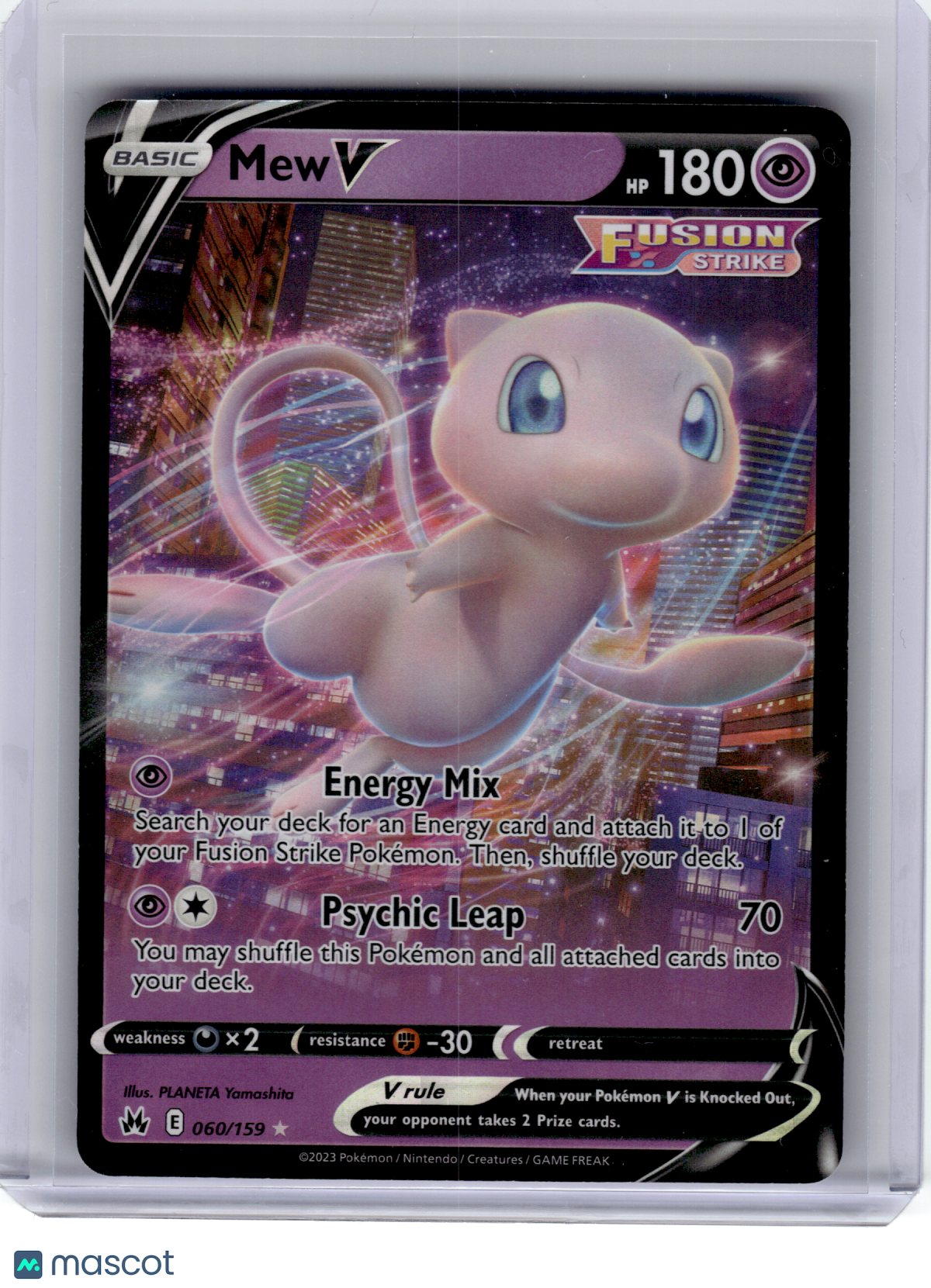 2023 Pokemon—Mew V #60 Crown Zenith—Ultra Rare Holo