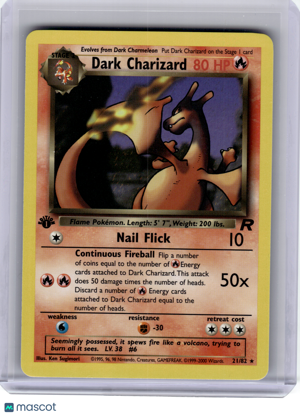 2000 Pokemon—Dark Charizard #21 Team Rocket—Rare Nonholo [Lightly Played]