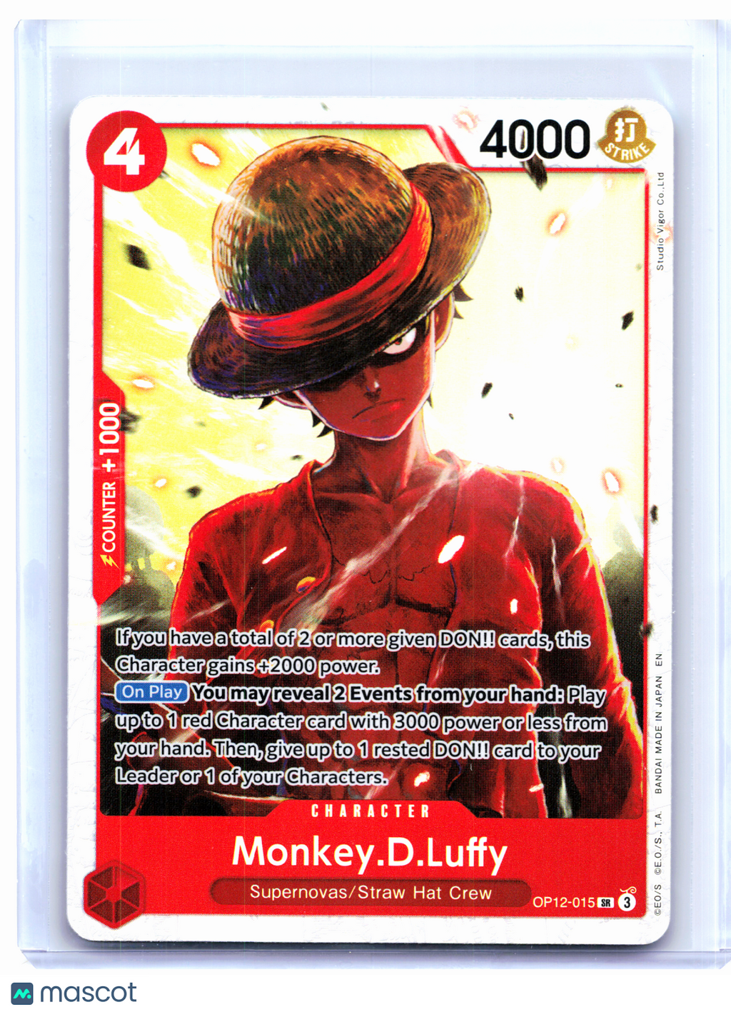 2025 One Piece—Monkey.D.Luffy #OP12-015 Legacy of the Master—Super Rare Foil