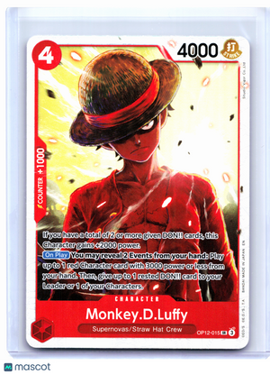 2025 One Piece—Monkey.D.Luffy #OP12-015 Legacy of the Master—Super Rare Foil