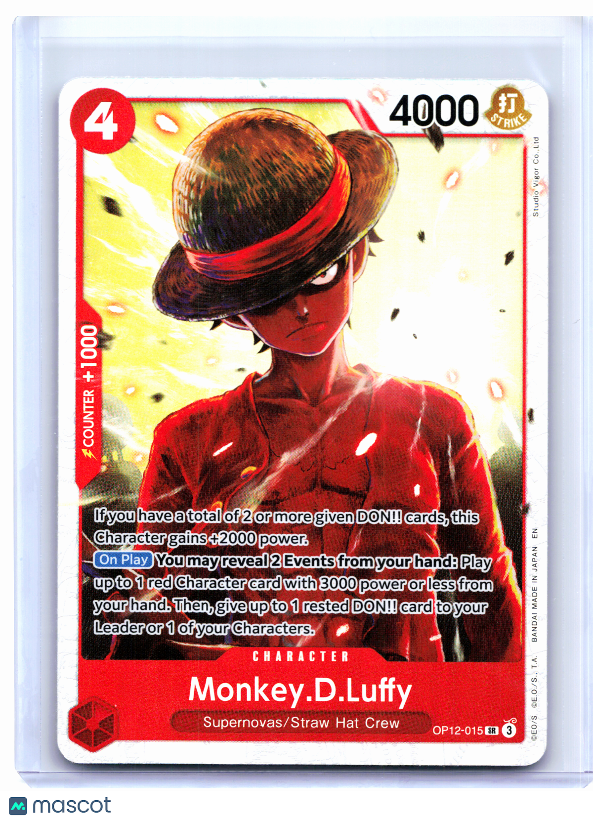 2025 One Piece—Monkey.D.Luffy #OP12-015 Legacy of the Master—Super Rare Foil