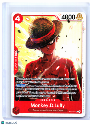 2025 One Piece—Monkey.D.Luffy #OP12-015 Legacy of the Master—Super Rare Foil