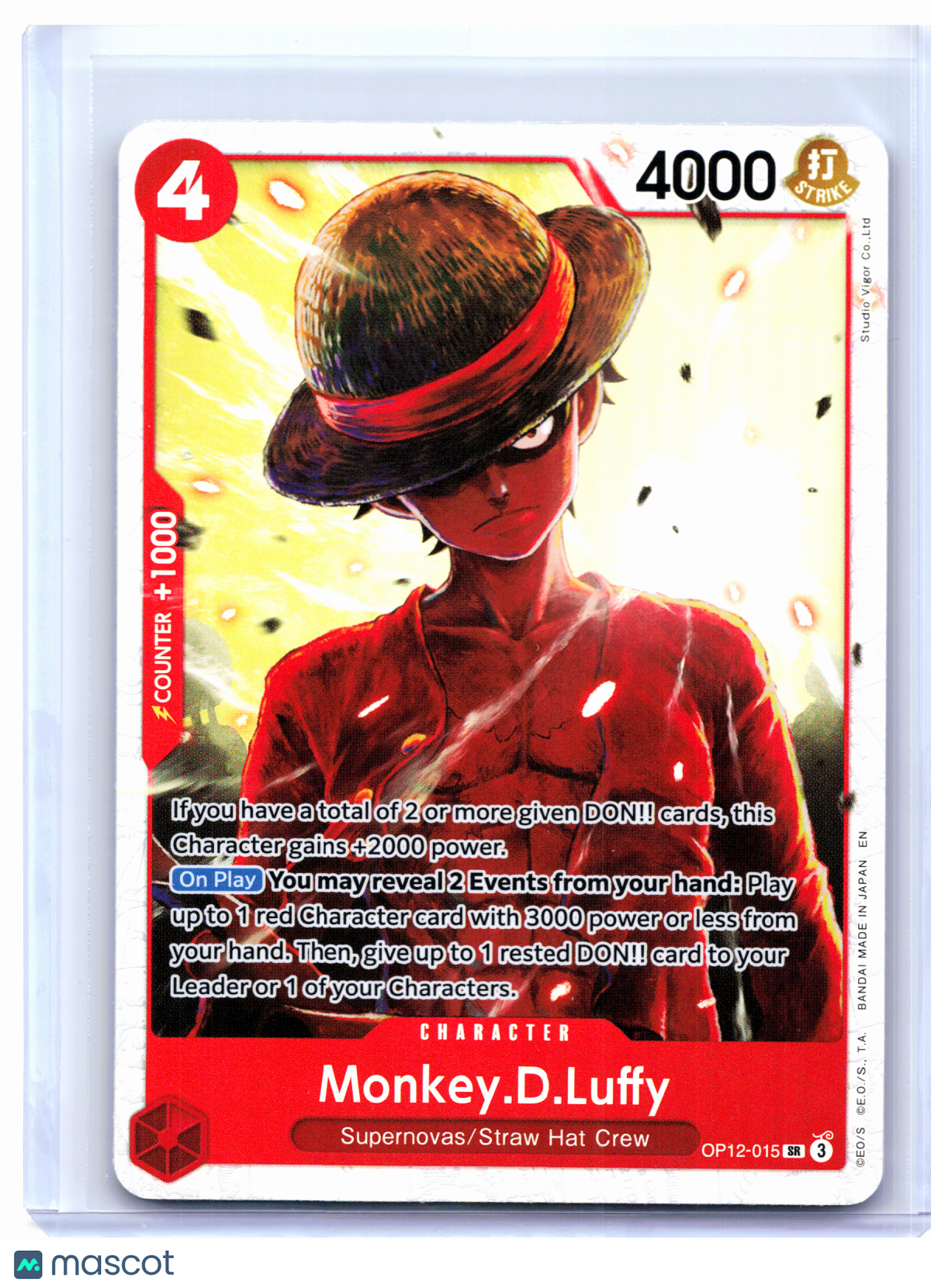 2025 One Piece—Monkey.D.Luffy #OP12-015 Legacy of the Master—Super Rare Foil