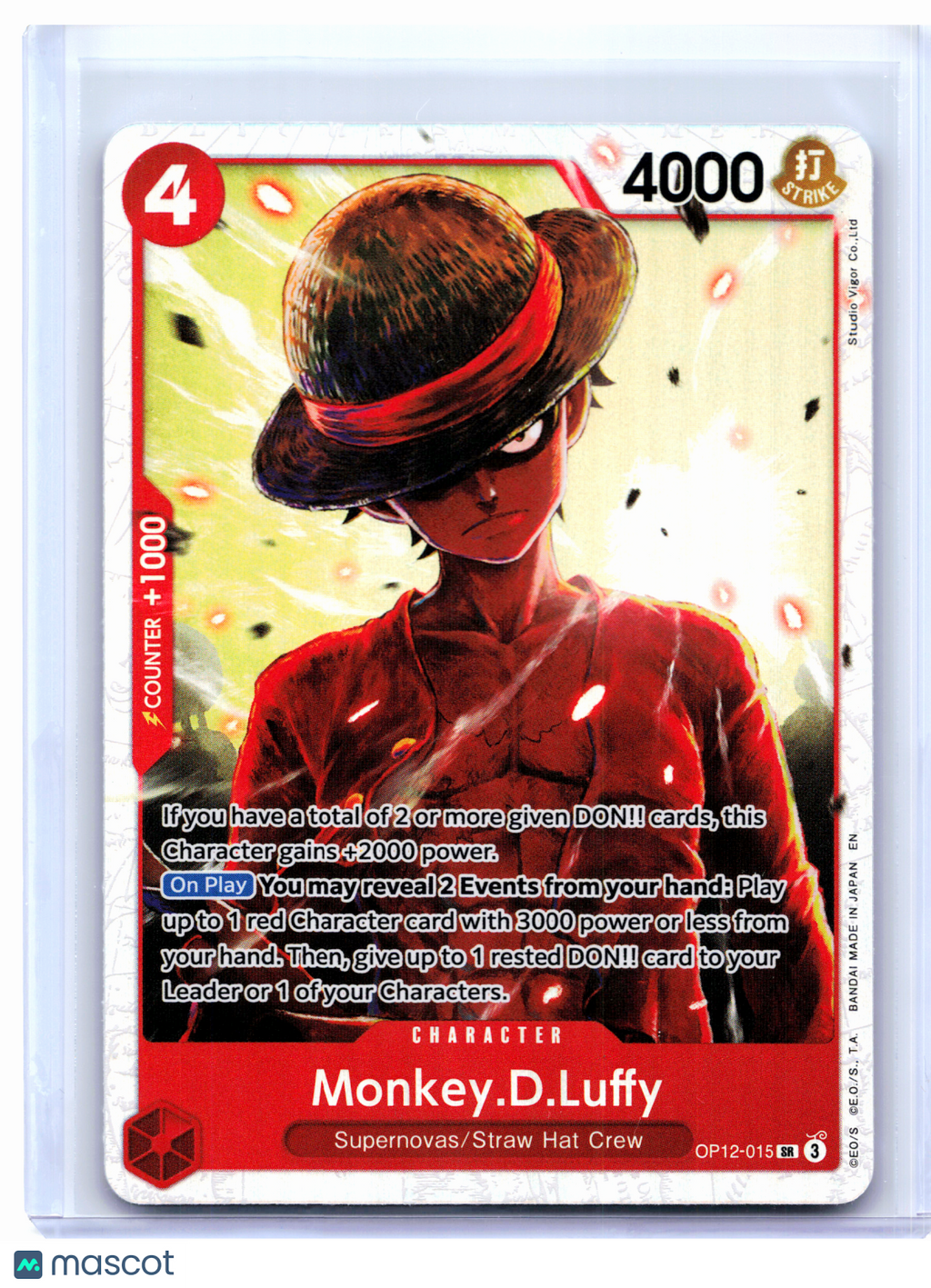 2025 One Piece—Monkey.D.Luffy #OP12-015 Legacy of the Master—Super Rare Foil