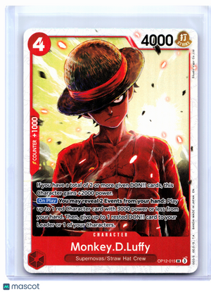 2025 One Piece—Monkey.D.Luffy #OP12-015 Legacy of the Master—Super Rare Foil